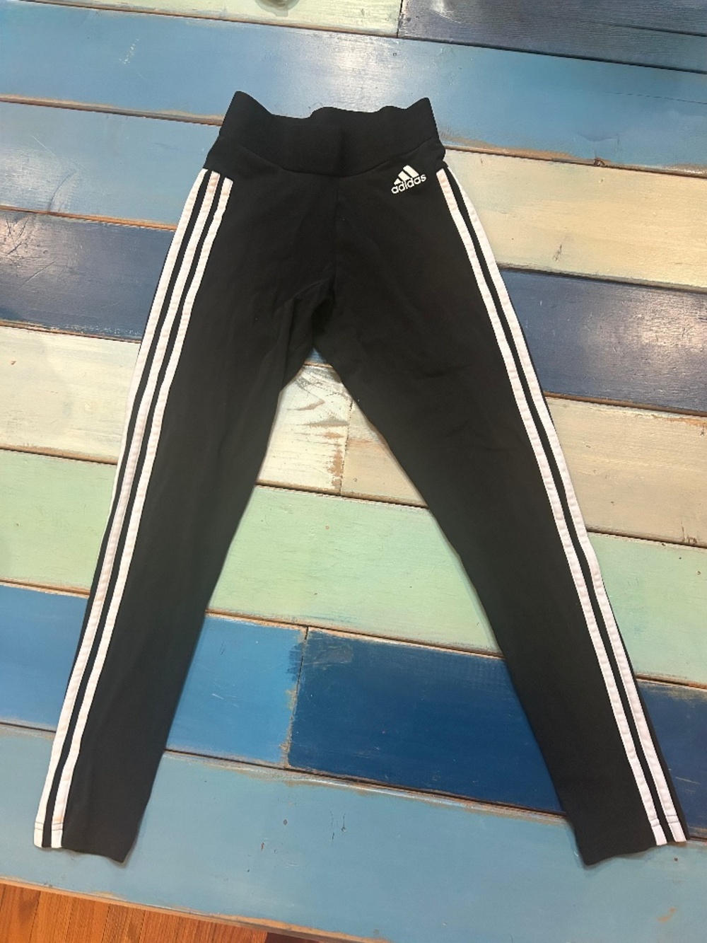Adidas Black 3 Stripe High Rise Leggings Women’s XS